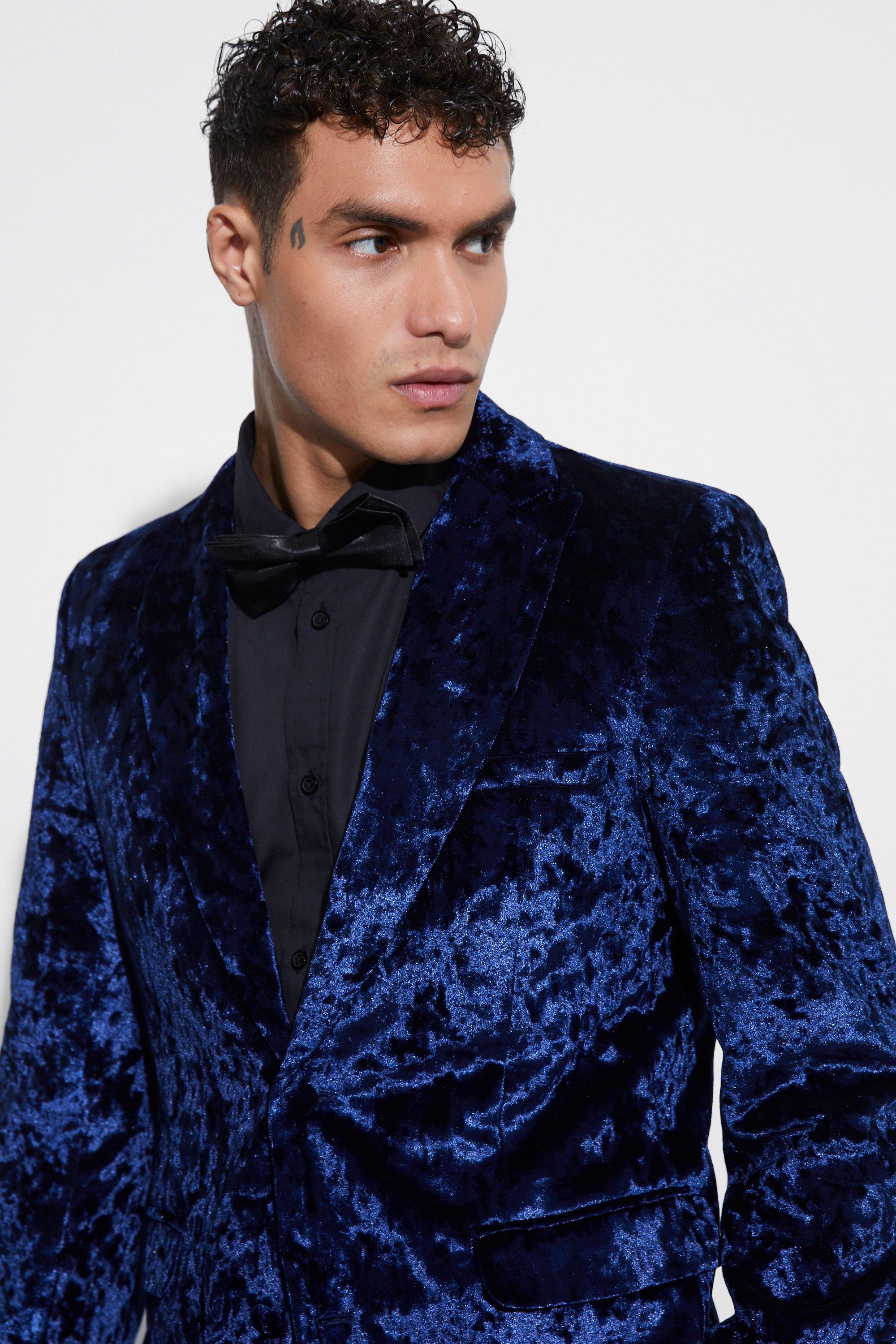 Royal blue velvet blazer sale